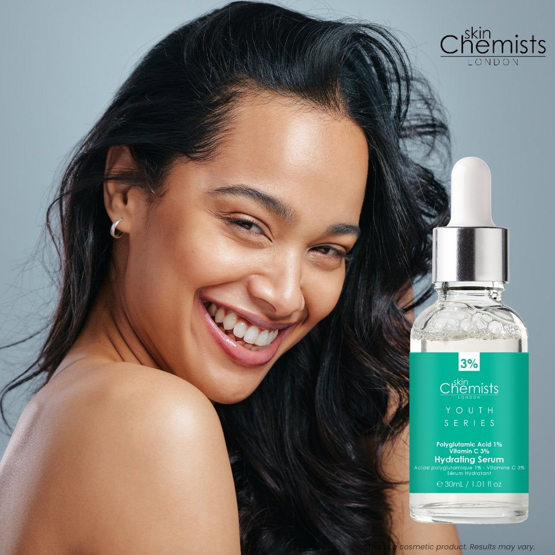 hydrating serum polyglutamic acid 1%, vitamin c 3% 30ml