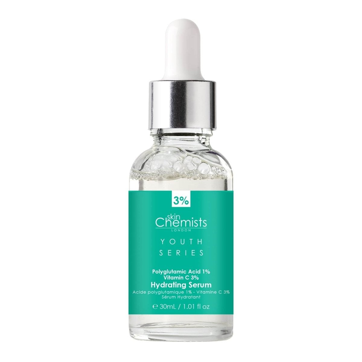 hydrating serum polyglutamic acid 1%, vitamin c 3% 30ml