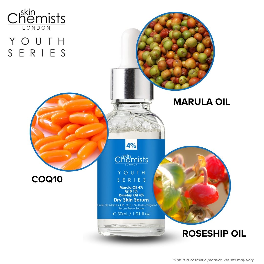 dry skin serum marulua oil 4%, q10 1%, rosehip oil 4% 30ml