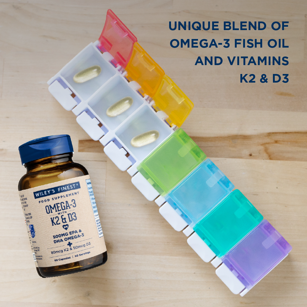 omega-3 + k2 & d3 omega-3 fish oil capsules