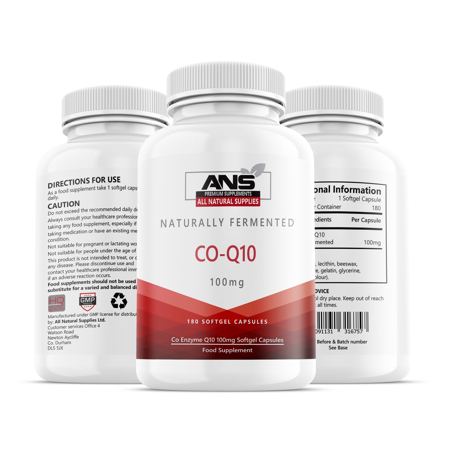 co-enzyme q10 100mg x 180 highly absorbable liquid softgels