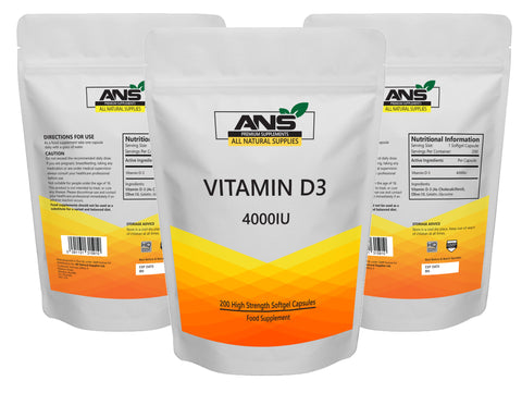 200 x Vitamin D3 4000iu Highly Absorbable Liquid Softgels